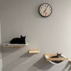 Wall-Mounted Wooden Cat Climbing Set with Sisal Scratching Post and Hammock