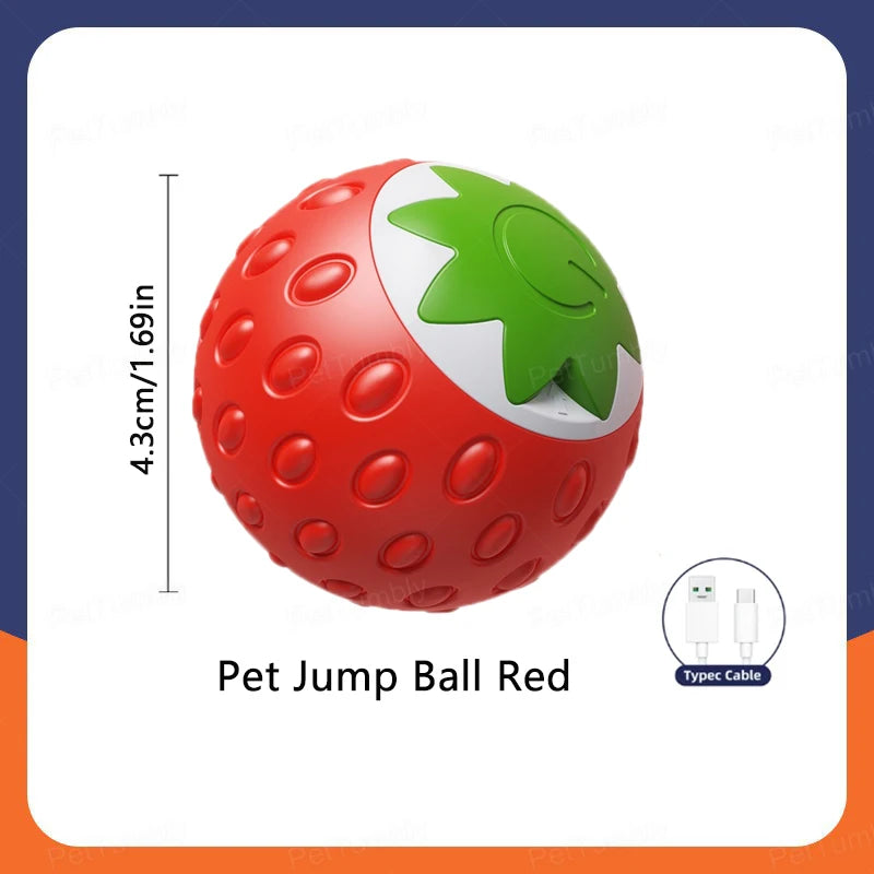 Rotes Spielball mit grünem Deckel, als smartes, bewegungsgesteuertes Katzenspielzeug.
