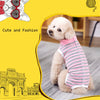 Striped Cotton Dog Recovery Suit for Post-Surgery Protection
