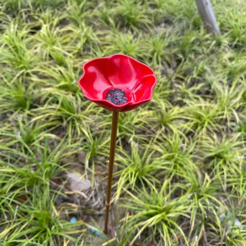 Decorative Flower Bird Feeder and Waterer for Garden