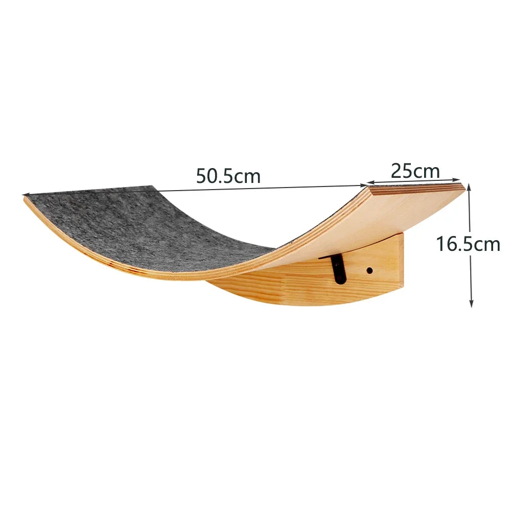 Wall-Mounted Cat Climbing Shelves with Hammock and Scratching Post