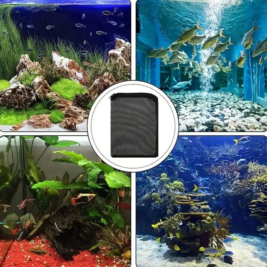 Set of 10 Aquarium Filter Media Mesh Bags with Zippers
