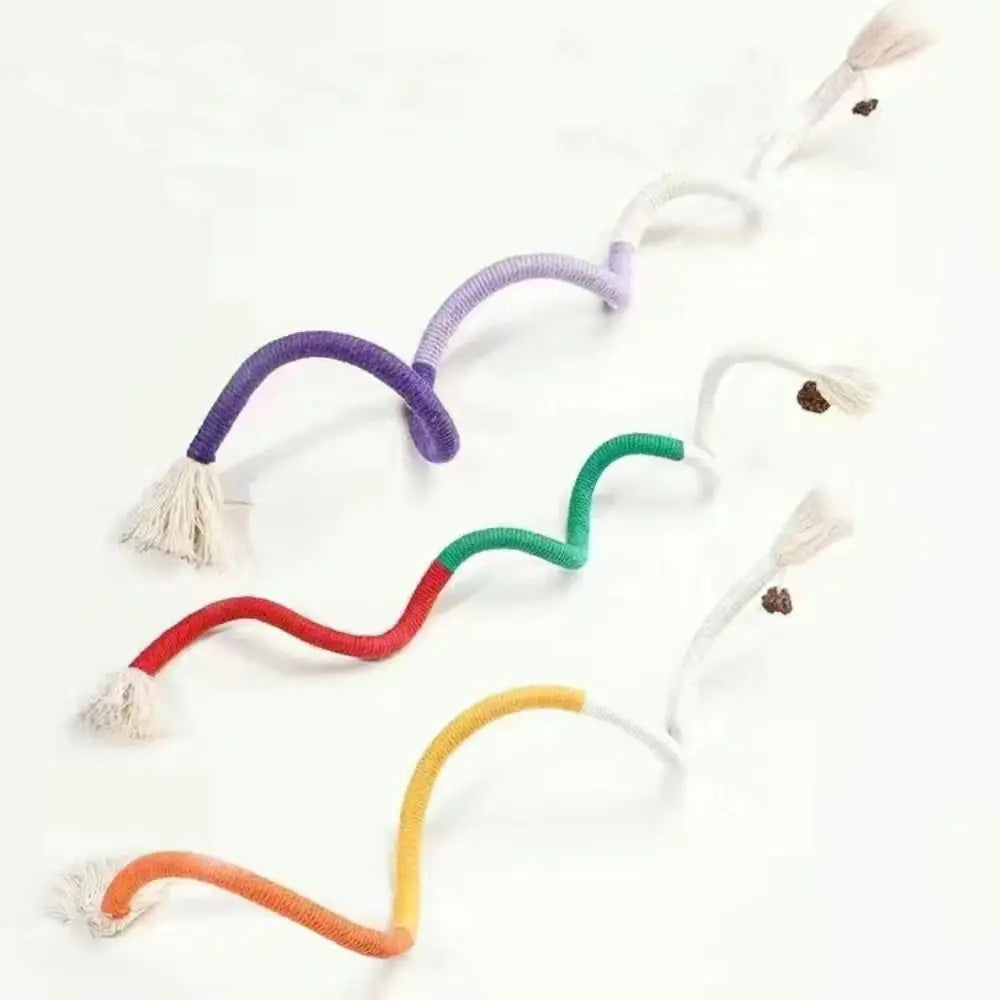 Interactive Cotton Rope Cat Teaser Toy, Bite-Resistant Play Wand