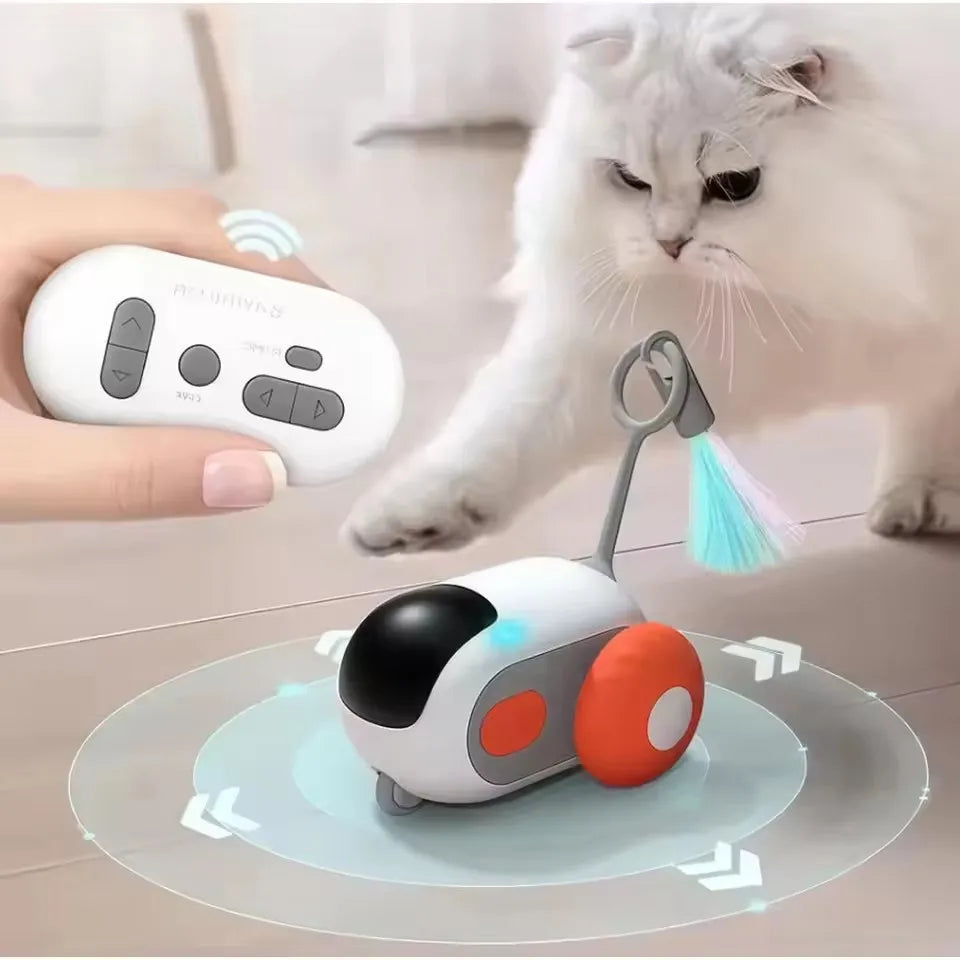 Interactive Smart Cat Toy Car with Remote Control
