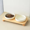 Elevated Ceramic Cat & Dog Bowl with Stand – 2-in-1 Food and Water Feeder