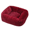 Lit carré en peluche de luxe pour chien