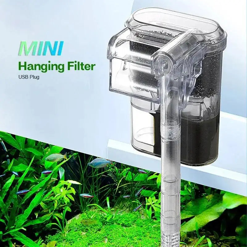 Suspended USB Aquarium Filter - Mini 2.5W for Small Tanks