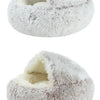 Lit Semi-Ouvert en Peluche pour Chats et Chiens