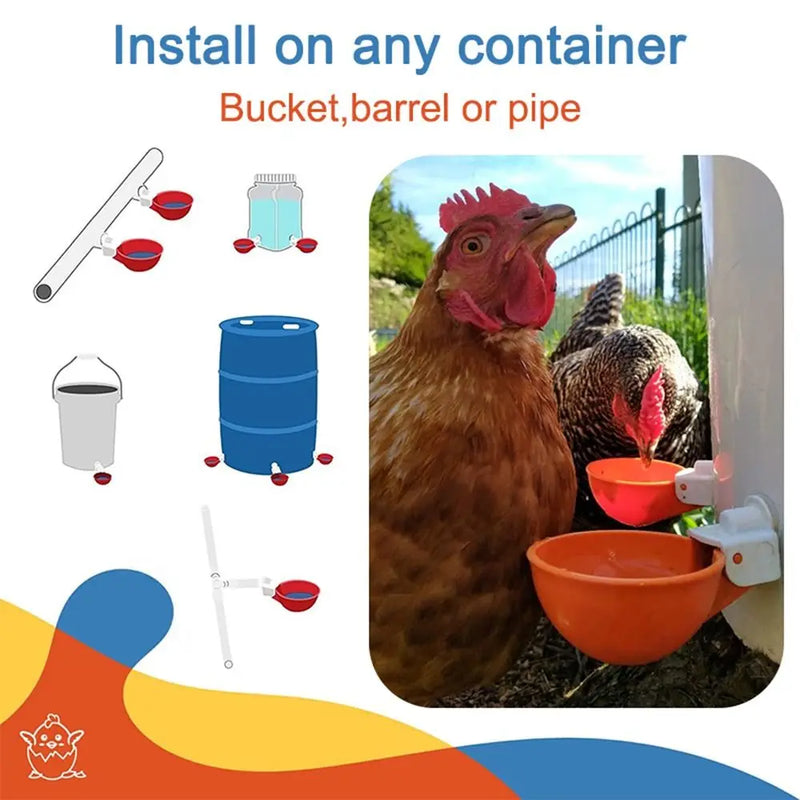 Automatic Chicken Waterer Cups - 4 Pack