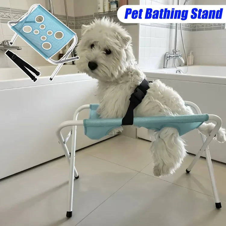 Foldable Pet Grooming Hammock with Adjustable Stand