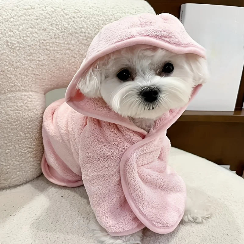 Absorbent Quick-Dry Pet Bathrobe for Dogs and Cats