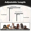 Adjustable length pet car seat belt shown with MAX and MIN settings, suitable for various sized dogs.