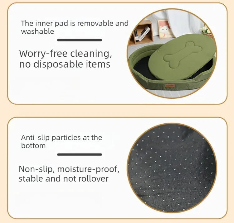 Waterproof Oxford Dog Bed with Removable Washable Cover