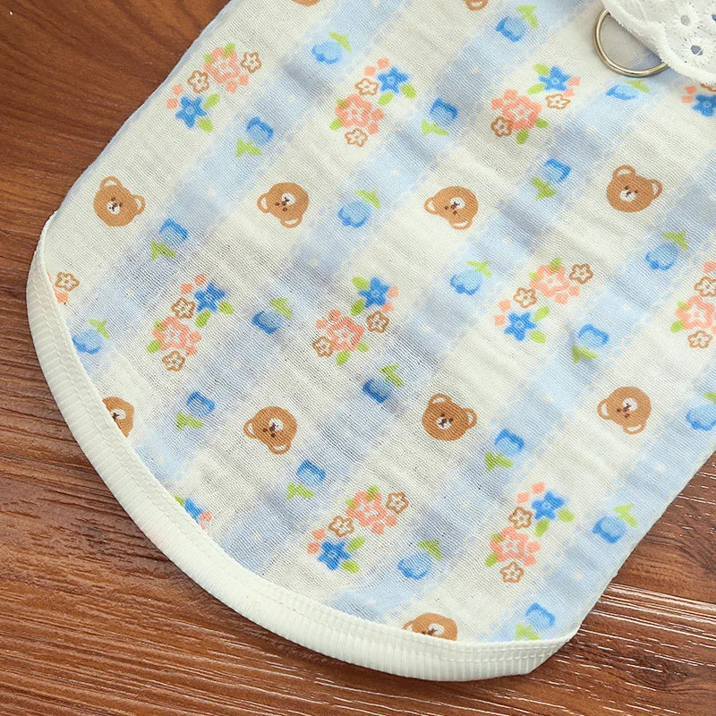 Lace Collar Dog Vest with D-Ring Summer Pet Shirt