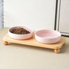 Elevated Ceramic Cat & Dog Bowl with Stand – 2-in-1 Food and Water Feeder