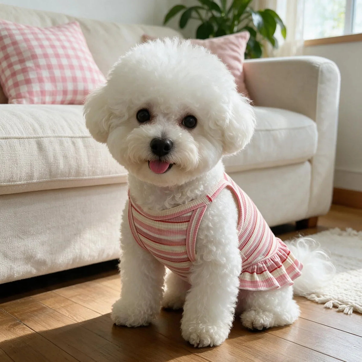 Sweet Strawberry Print Princess Dress for Small Dogs & Cats