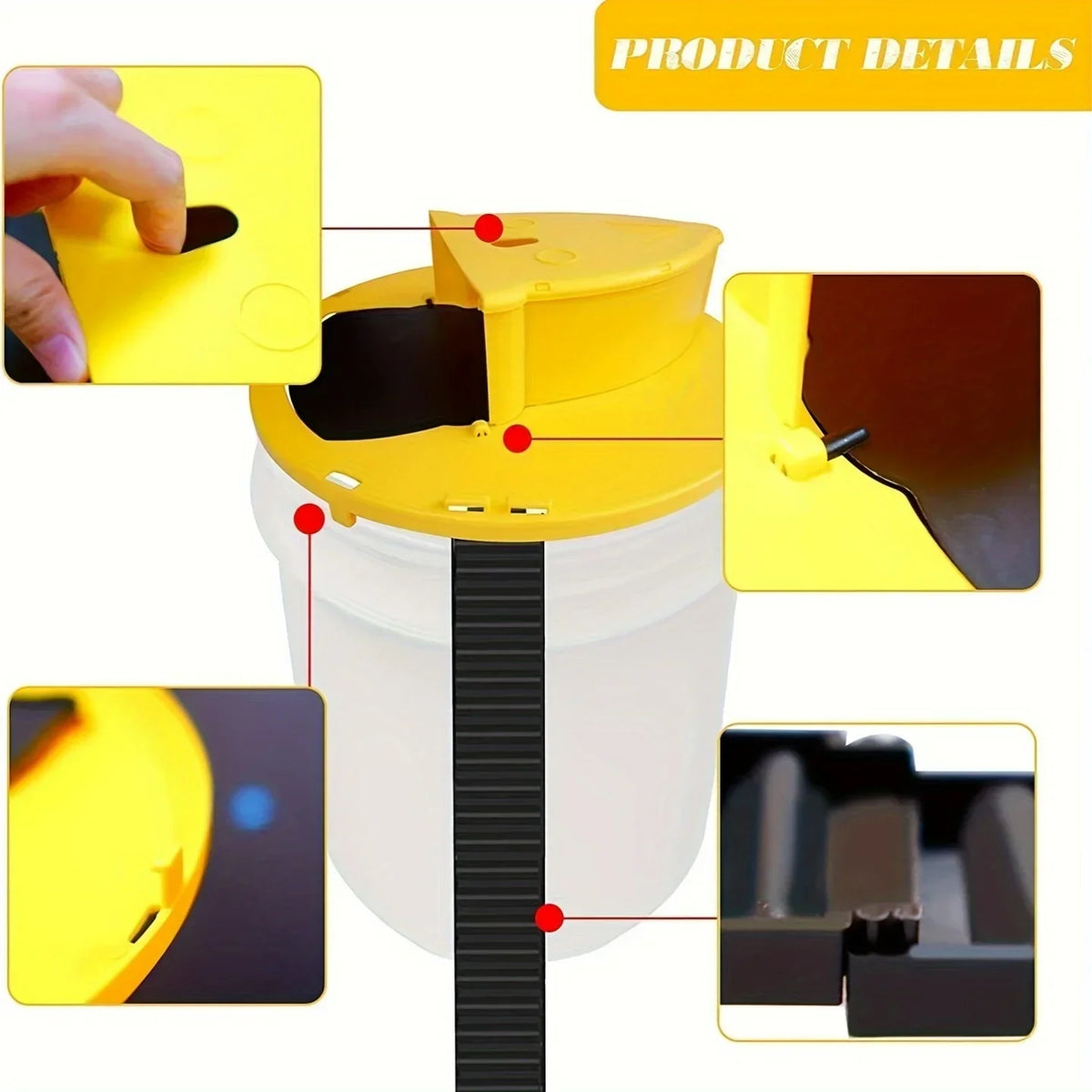 Automatic Multi-Catch Mouse Trap Bucket Lid - Flip & Slide Design