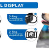 A golden retriever wearing a black dog collar with reflective strips and a safety buckle.