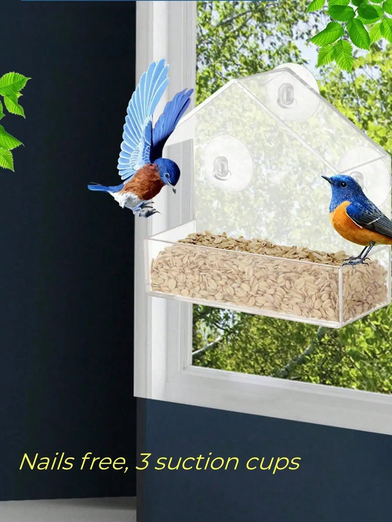 Acrylic Window Bird Feeder with Suction Cup