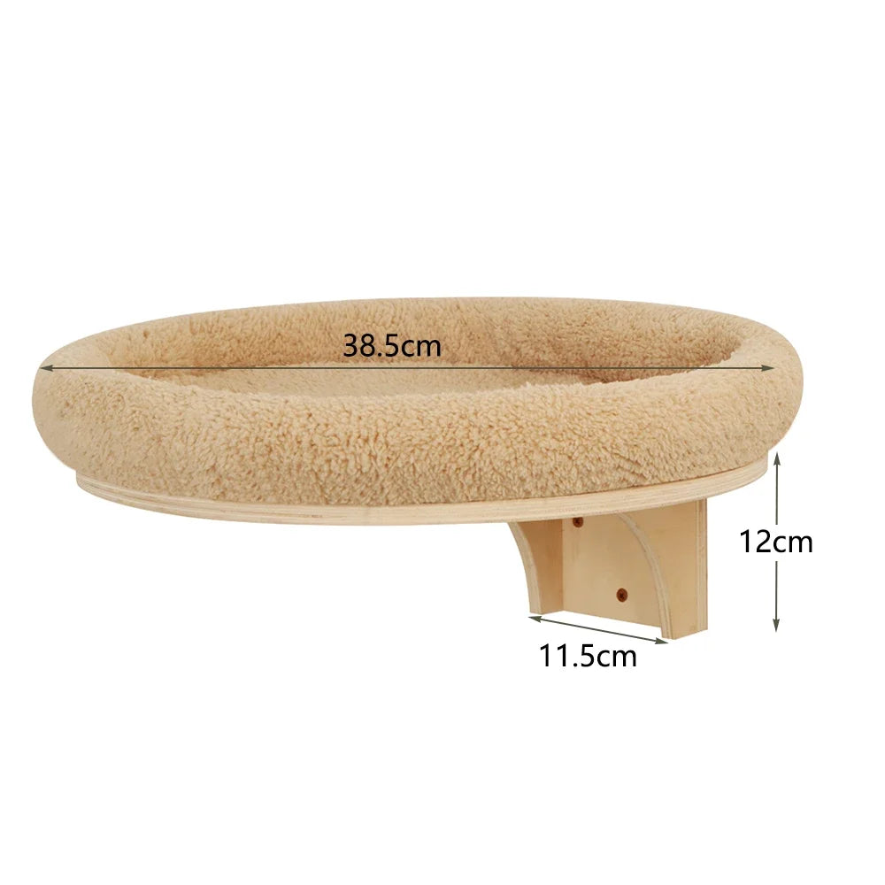 Wall-Mounted Cat Climbing Shelves with Hammock and Scratching Post