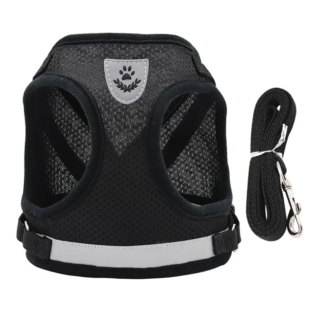 Adjustable Escape-Proof Mesh Harness and Leash Set for Cats and Small Dogs