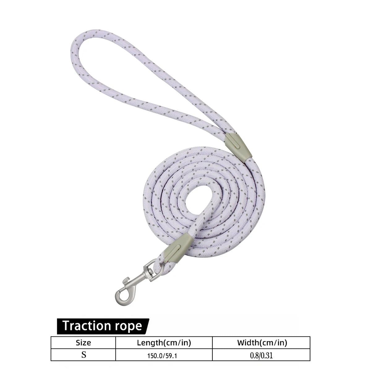 Reflective Nylon Dog Leash with Quick-Release Clip – 150cm