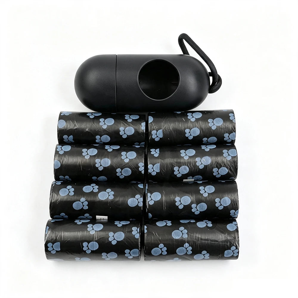 Dog Waste Bags with Dispenser - 8 Rolls, Leakproof and Odorless