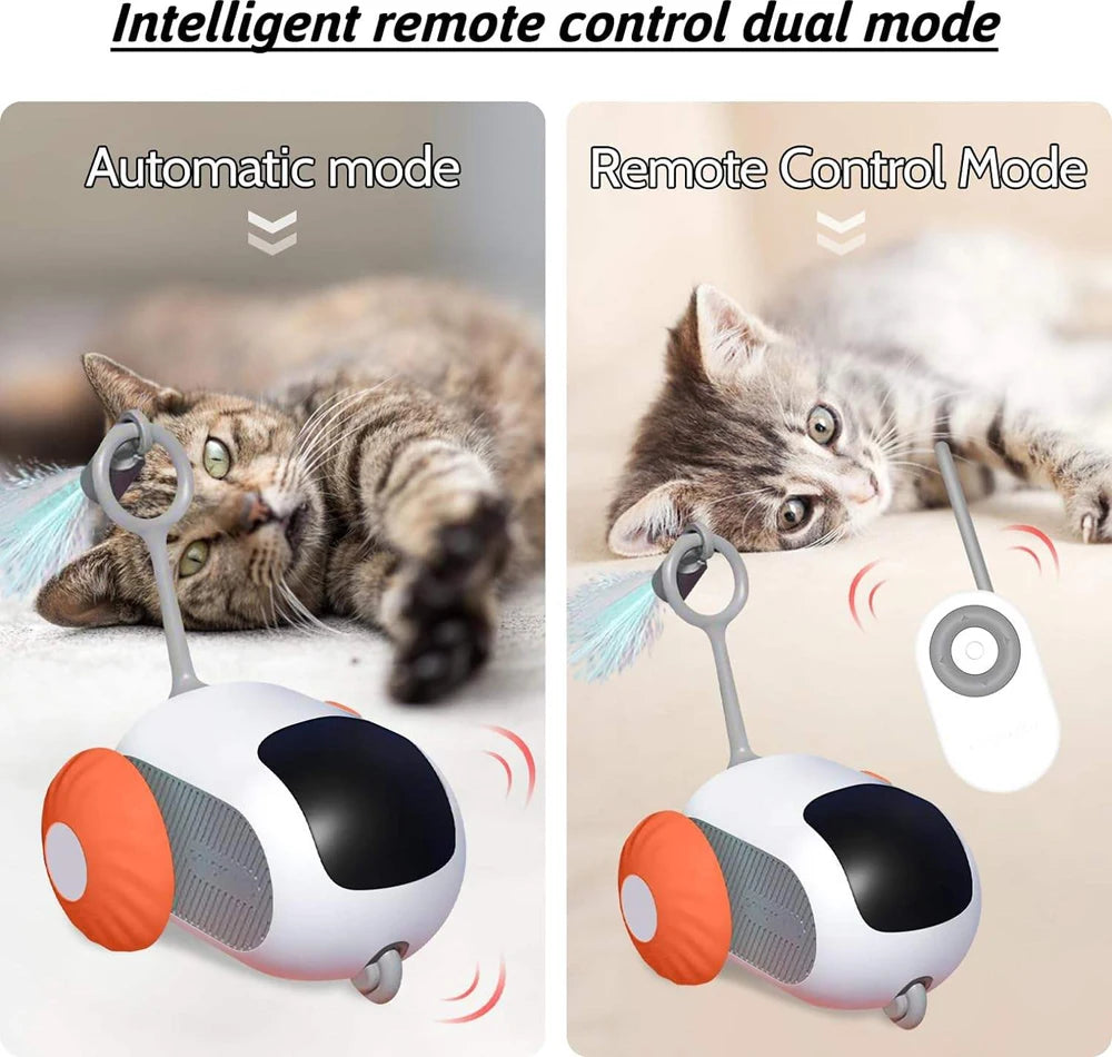 Interactive Smart Cat Toy Car with Remote Control