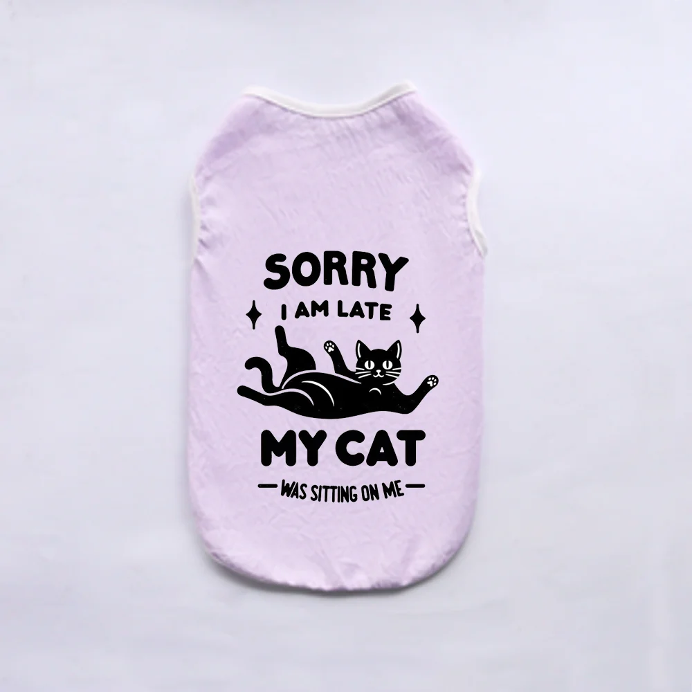 Breathable Summer Pet Vest with Fun Print – Sleeveless Casual Shirt for Small Dogs & Cats