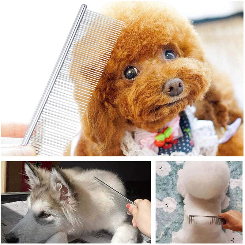 Peine Desenredador de Acero Inoxidable para Mascotas