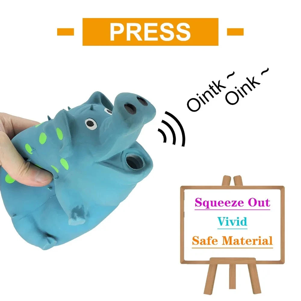 Grunt Pig Squeaky Dog Toy – Durable Latex Chew for Interactive Play
