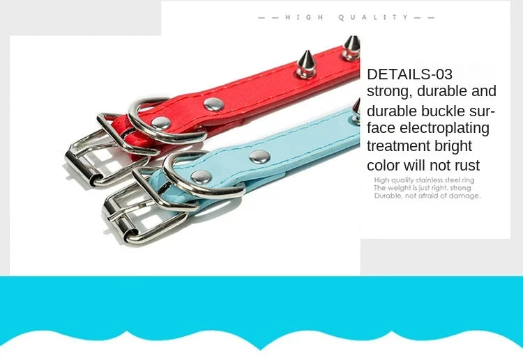Studded PU Leather Dog Collar with Metal Accents