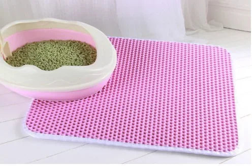 Double-Layer Waterproof Cat Litter Mat with Non-Slip Base