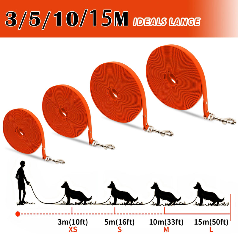 Waterproof PVC Dog Leash 3m to 15m