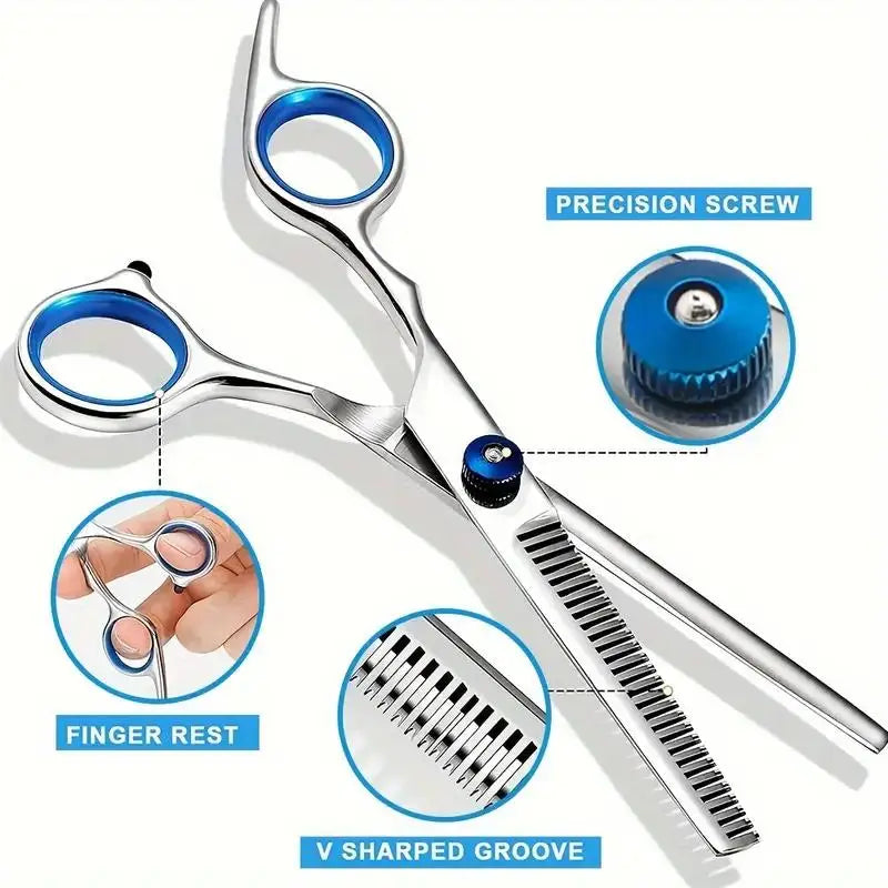 Stainless Steel Pet Grooming Scissors Set with Safety Round Tips