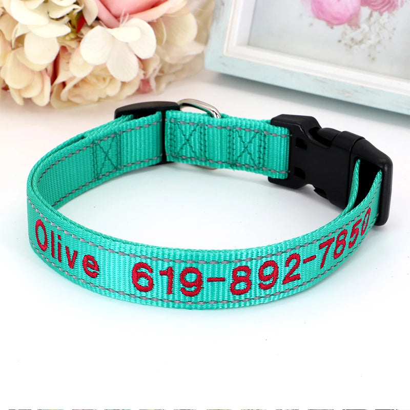 Personalisierte bestickte Nylon-Hundehalsband
