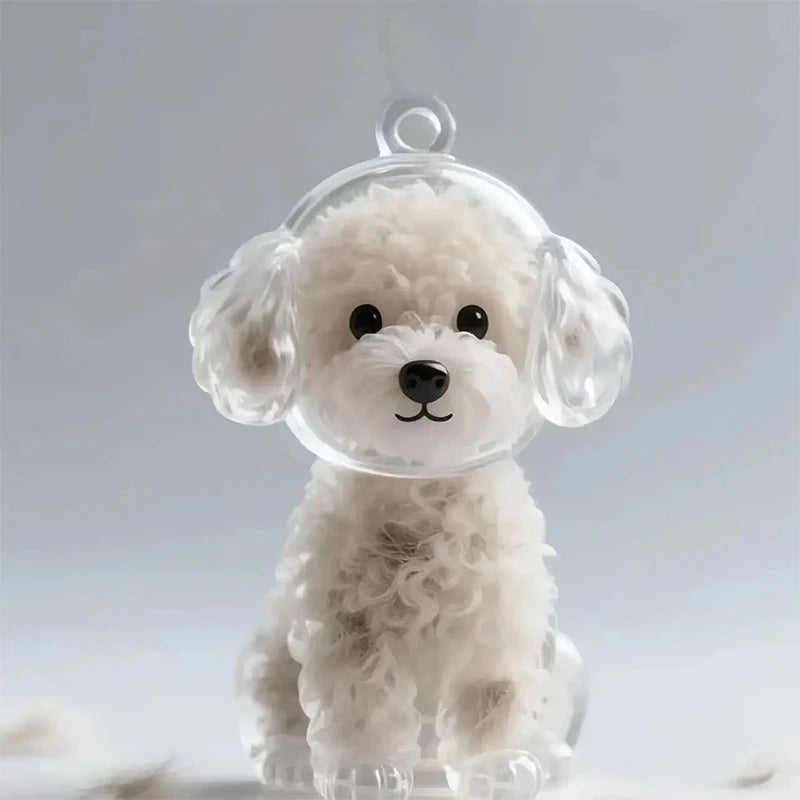 Transparent Pet Hair Keepsake Charm for Keys