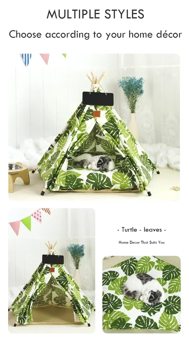 Pet Teepee Tent with Cushion and Personalization Board
