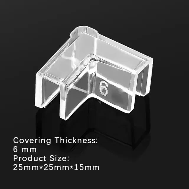 Klares Kunststoff-Aquariumswinkelschutz mit sechseckigem Design und 6 mm Dicke.