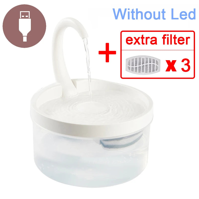 2L Automatic Pet Water Fountain with Quiet USB Pump