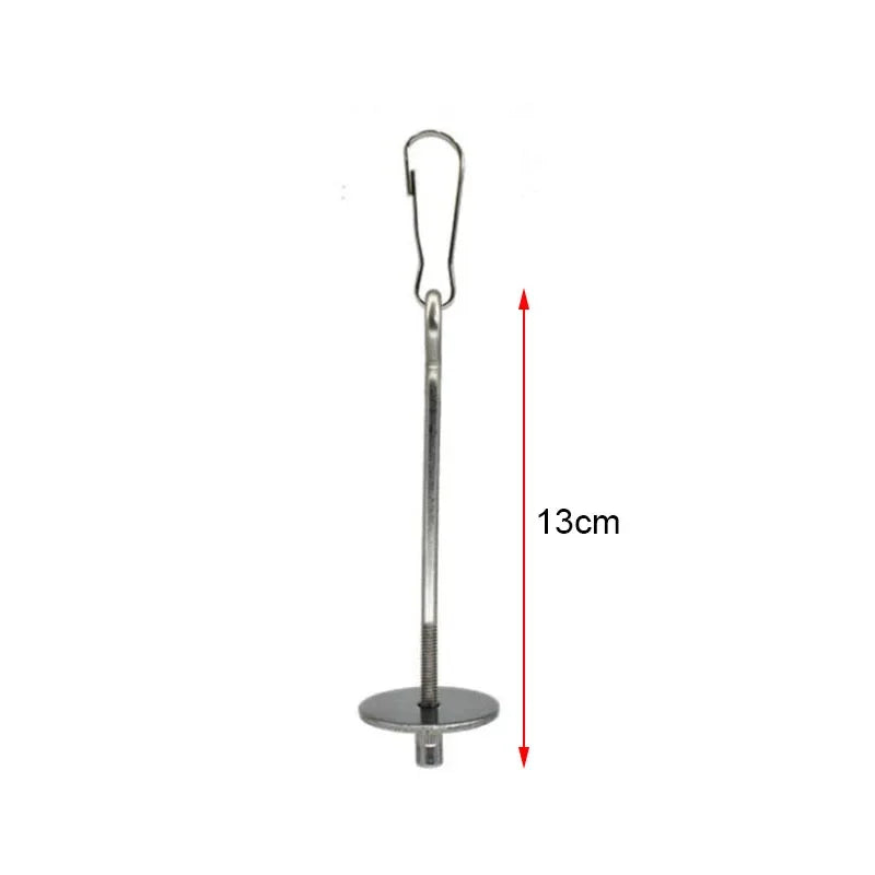 Stainless steel bird feeder fork with a hanging loop and a flat base.