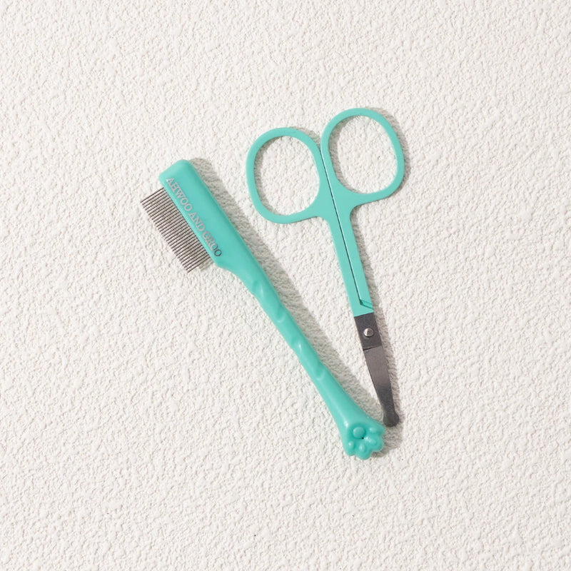 Pet Facial Grooming Comb & Scissors Set