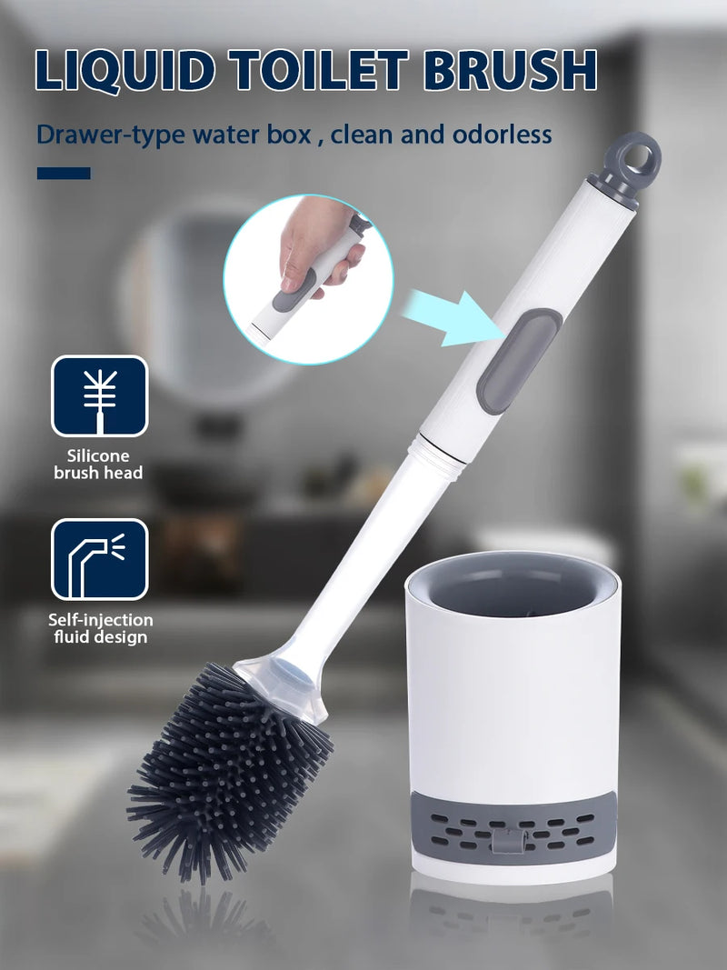 Porte-brosse WC mural réutilisable avec long manche