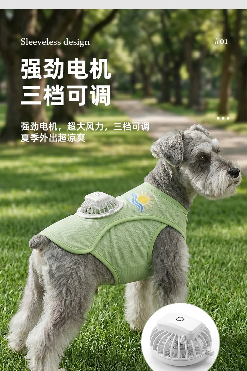 Cooling Dog Vest with Built-in Fan
