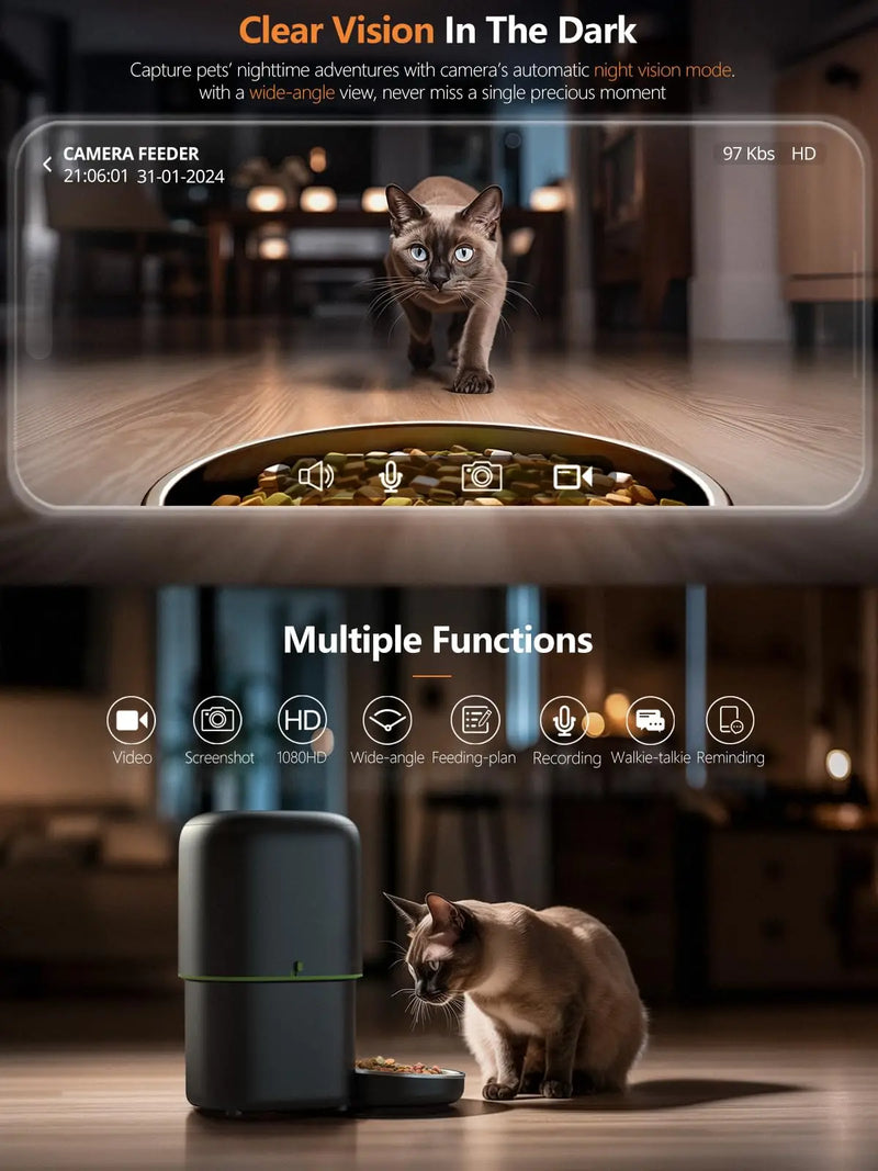 Smart WiFi Pet Feeder with HD Camera