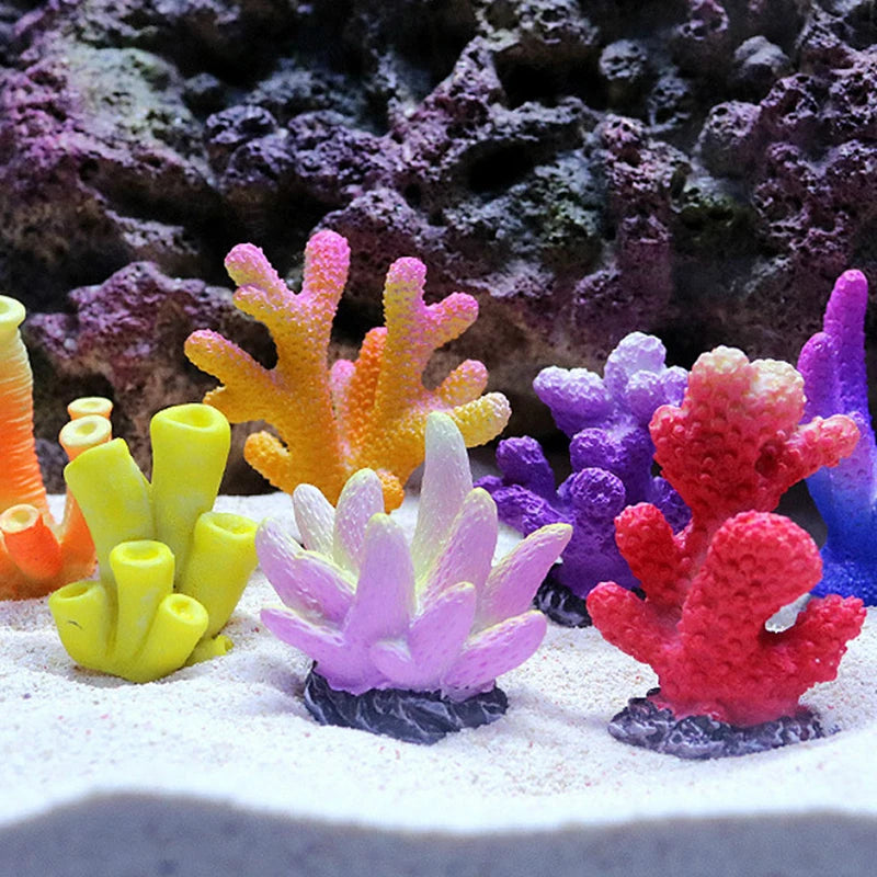 Artificial Coral Reef Aquarium Decoration with Starfish