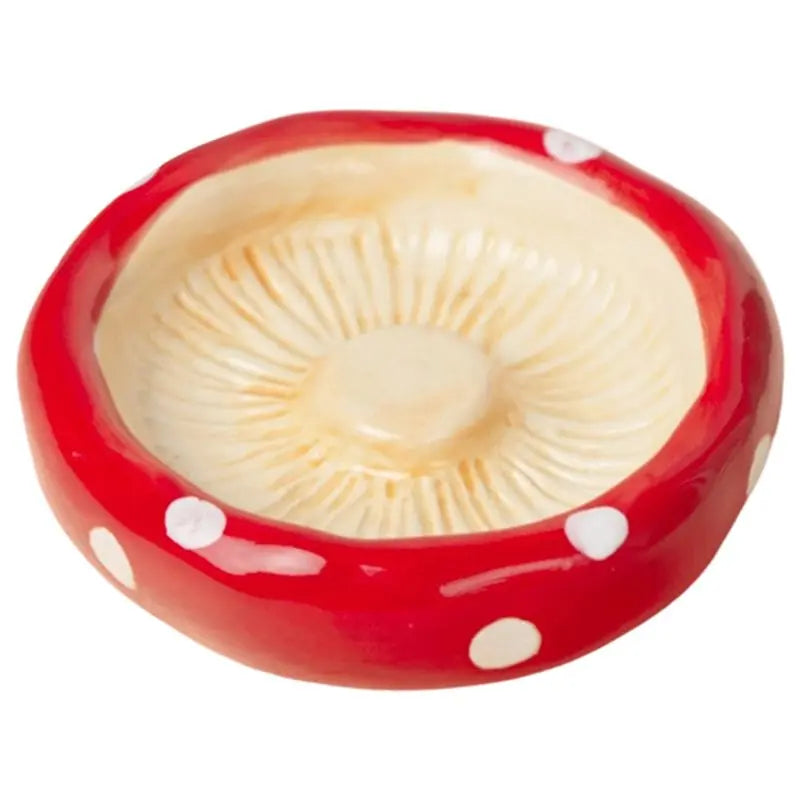 Mushroom Ceramic Hamster Hideout with Food Bowl and Water Bottle Stand