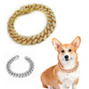Luxus-Hundehalsband mit Strass und Cubano-Kette