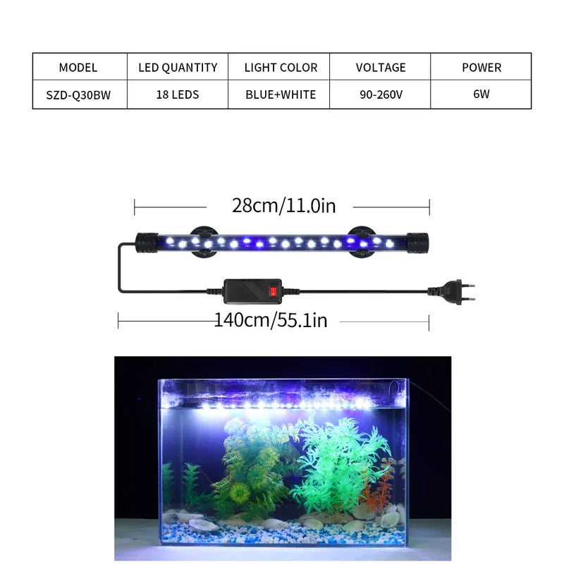 Lampe LED Clip Étanche pour Aquarium