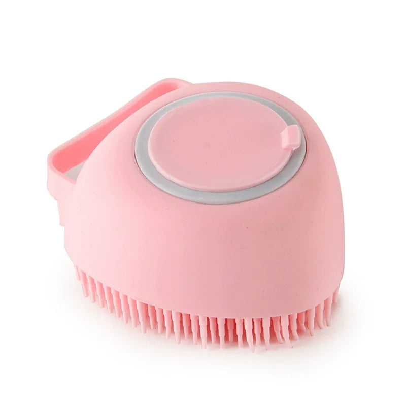 Silicone Pet Bath Massage Brush with Foam Dispenser